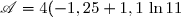 \mathscr{A} = 4(-1,25 + 1,1 \, \ln 11) = -5 + 4,4 \, \ln 11